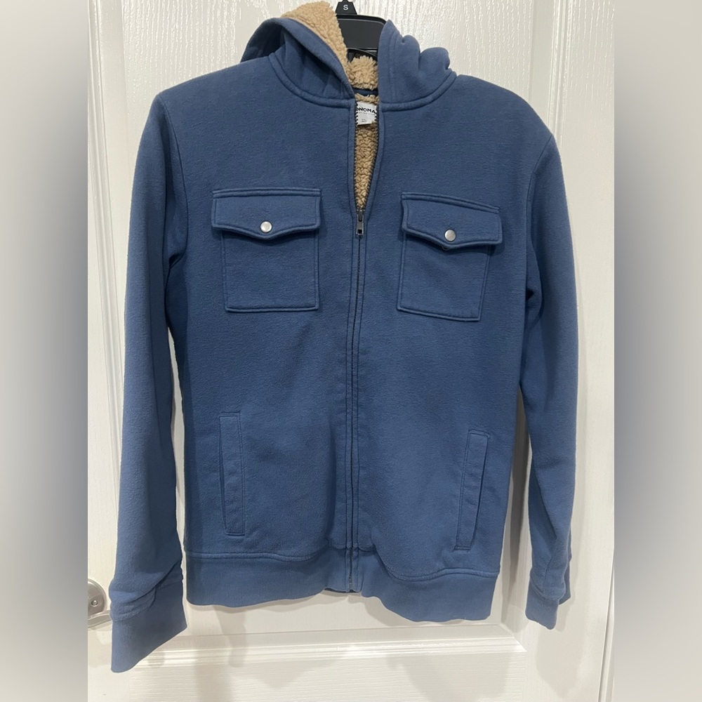 Sonoma Blue and Cream Sherpa Jacket Size: 18/20